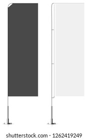 Banner flag templates. Banner flag mockups set. Vector mock-up. Realistic vector illustration.