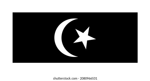 Banner Flag of Terengganu state and federal territory of Malaysia vector illustration. Emblem of Terengganu.