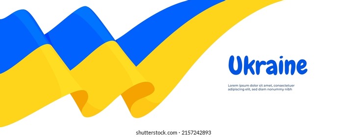 Banner with the flag of Ukraine. Site cap with the symbol of Ukraine. Vector illustration