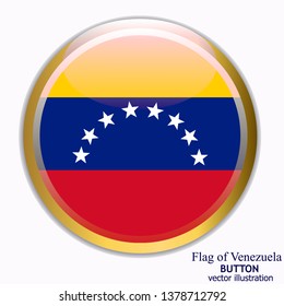 Banner with flag of Venezuela. Colorful illustration with flag for web design. Button with transparent background. Vector illustration.