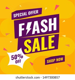 Banner Flash sale special offer, Modern promotion banner - vector illustration