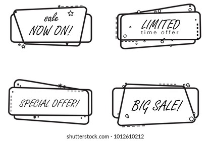 Banner flat design isolated on white background.For web site,banner design, sticker template,badge.Useful for placard,cards and poster.Collection of creative banner, modern concept.Vector illustration