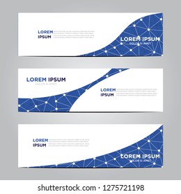 banner with flat geometric pattern. blue  background. Modern vector template. Eps 10