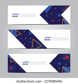 banner with flat geometric pattern. Cool colorful backgrounds. Modern vector template. Eps 10
