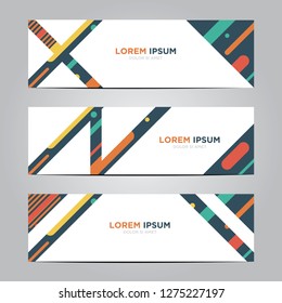 banner with flat geometric pattern. Cool colorful backgrounds. Modern vector template. Eps 10
