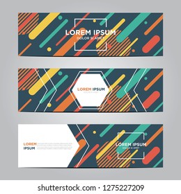banner with flat geometric pattern. Cool colorful backgrounds. Modern vector template. Eps 10