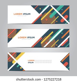 banner with flat geometric pattern. Cool colorful backgrounds. Modern vector template. Eps 10