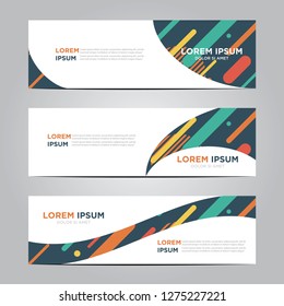banner with flat geometric pattern. Cool colorful backgrounds. Modern vector template. Eps 10