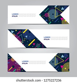 banner with flat geometric pattern. Cool colorful backgrounds. Modern vector template. Eps 10
