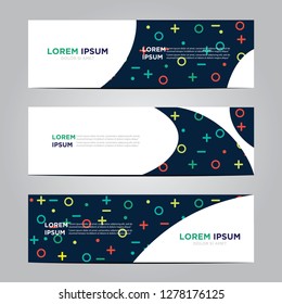 banner with flat geometric pattern. Cool colorful backgrounds. Modern vector template. Eps 10