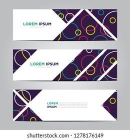 banner with flat geometric pattern. Cool colorful backgrounds. Modern vector template. Eps 10