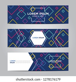 banner with flat geometric pattern. Cool colorful backgrounds. Modern vector template. Eps 10