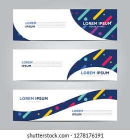 banner with flat geometric pattern. Cool colorful backgrounds. Modern vector template. Eps 10