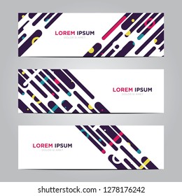 banner with flat geometric pattern. Cool colorful backgrounds. Modern vector template. Eps 10