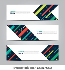 banner with flat geometric pattern. Cool colorful backgrounds. Modern vector template. Eps 10
