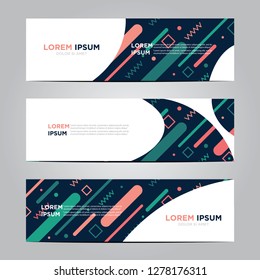 banner with flat geometric pattern. Cool colorful backgrounds. Modern vector template. Eps 10