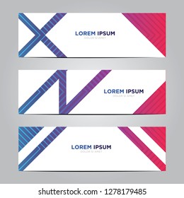 banner with flat geometric pattern. Modern vector template. Eps 10