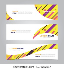 banner with flat geometric pattern. Yellow background. Modern vector template. Eps 10 