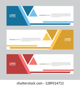 BANNER. Flat geometric shape, minimal concept background. Business and corporate horizontal banner vector template.