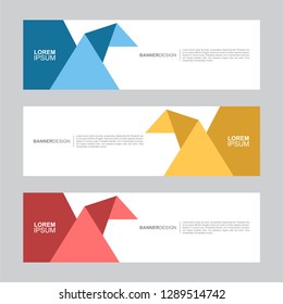 BANNER. Flat geometric shape, minimal concept background. Business and corporate horizontal banner vector template.