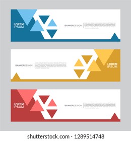BANNER. Flat geometric shape, minimal concept background. Business and corporate horizontal banner vector template.