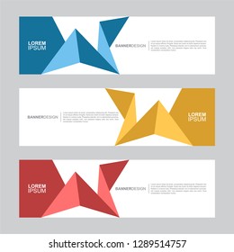 BANNER. Flat geometric shape, minimal concept background. Business and corporate horizontal banner vector template.