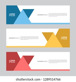 BANNER. Flat geometric shape, minimal concept background. Business and corporate horizontal banner vector template.
