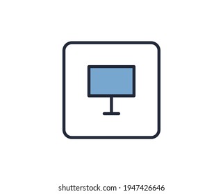 Icono plano de la pancarta. Señales de línea delgada para el logotipo de diseño, tarjeta de visita, etc. Símbolo de esquema único de alta calidad para diseño web o aplicación móvil. Pictograma de esquema de marketing.