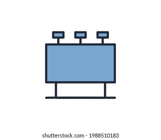 Flachbild-Symbol für Banner. Leuchtende Zeichen für Design-Logo, Visitenkarte usw. Einmaliges, qualitativ hochwertiges Umrisssymbol für Webdesign oder mobile App. Marketing-Rahmenbild-Piktogramm.