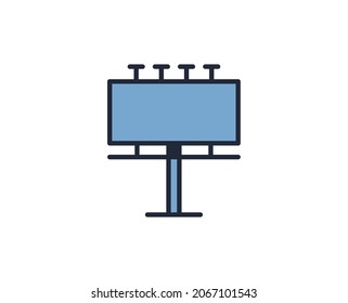 Icono plano de la pancarta. Señales de línea delgada para el logotipo de diseño, tarjeta de visita, etc. Símbolo de esquema único de alta calidad para diseño web o aplicación móvil. Pictograma de esquema de marketing.