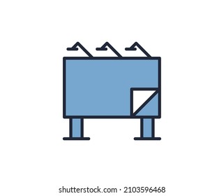 Icono plano de la pancarta. Señales de línea delgada para el logotipo de diseño, tarjeta de visita, etc. Símbolo de esquema único de alta calidad para diseño web o aplicación móvil. Pictograma de esquema de marketing.