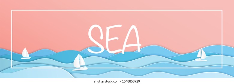 banner flat vector holiday sea