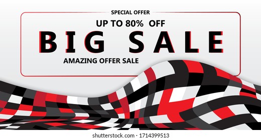 Banner floor big sale fabric abstract white red background for marketing shopping backdrop concept  