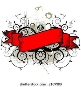 Banner and Floral Background