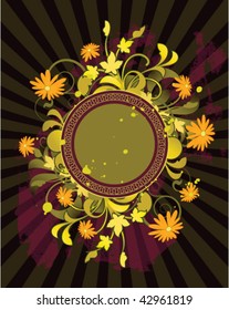 Banner with floral elements on a black background