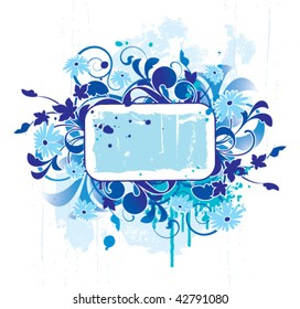 Banner with floral elements on a white background