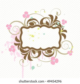 Banner with floral elements on a white background