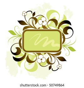 Banner with floral elements on a white background