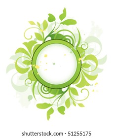 Banner with floral elements on a white background