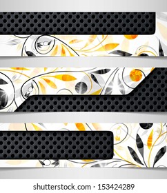 banner with floral pattern