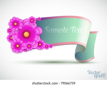Banner with flower bouquet