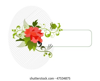 Banner with flower and foliage