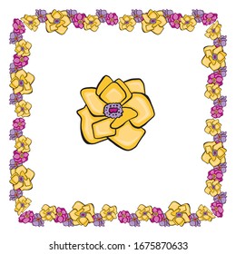Banner with flower frame. Anemones