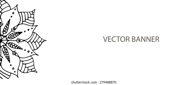 Banner with flower mandala in vector