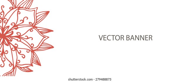 Banner with flower mandala in vector