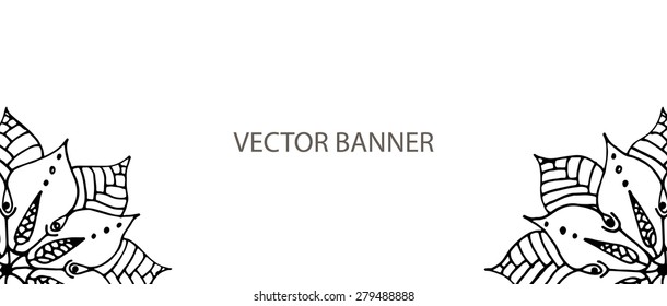 Banner with flower mandala in vector