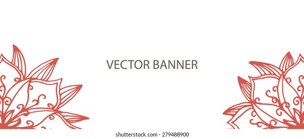 Banner with flower mandala in vector