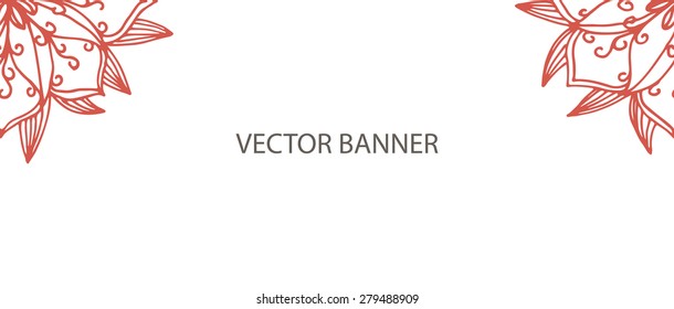 Banner with flower mandala in vector
