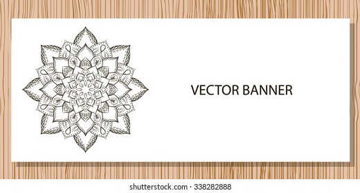 Banner with flower mandala in vector