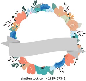Pancarta con flores y cinta de correr